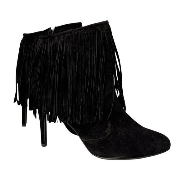 Chase & Chloe Carina-1Fringed Ankle Boot in Black Size 11 - Picture 3 of 15